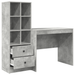 Birou cu sertar cu raft cu depozitare 2 pcs Gri din beton - WALTI WALTI