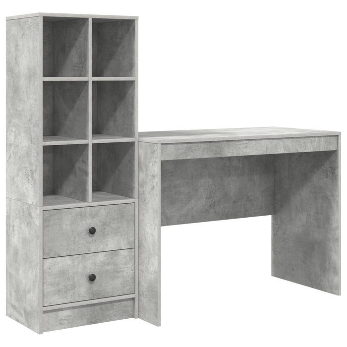 Birou cu sertar 2 pcs Gri din beton - WALTI WALTI