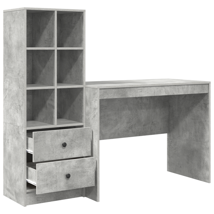 Birou cu sertar 2 pcs Gri din beton - WALTI WALTI