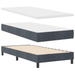 Pat box spring cu saltea, gri închis, single, catifea - WALTI WALTI
