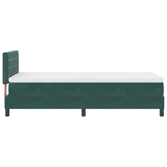 Pat box spring cu saltea, verde închis, single, catifea - WALTI WALTI