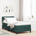 Pat box spring cu saltea, verde închis, single, catifea - WALTI WALTI