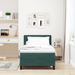 Pat box spring cu saltea, verde închis, single, catifea - WALTI WALTI