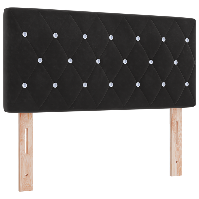 Pat box spring cu saltea, negru, 100x200 cm, catifea - WALTI WALTI