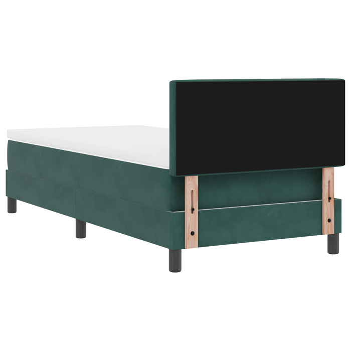 Pat box spring cu saltea, verde închis, 100x200 cm, catifea - WALTI WALTI