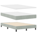 Pat box spring cu saltea, gri deschis, dublu mic, catifea - WALTI WALTI