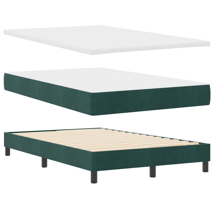 Pat box spring cu saltea, verde închis, 120x200 cm, catifea - WALTI WALTI