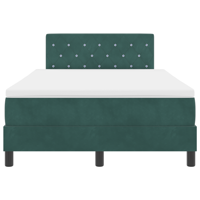 Pat box spring cu saltea, verde închis, 120x200 cm, catifea - WALTI WALTI