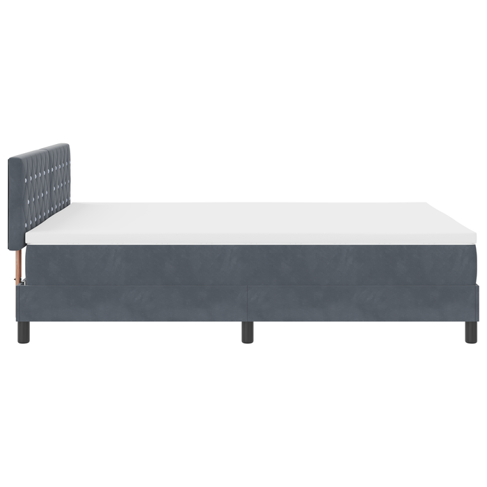 Pat box spring cu saltea, gri închis, 140x190 cm, catifea - WALTI WALTI