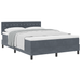 Pat box spring cu saltea, gri închis, 140x190 cm, catifea - WALTI WALTI