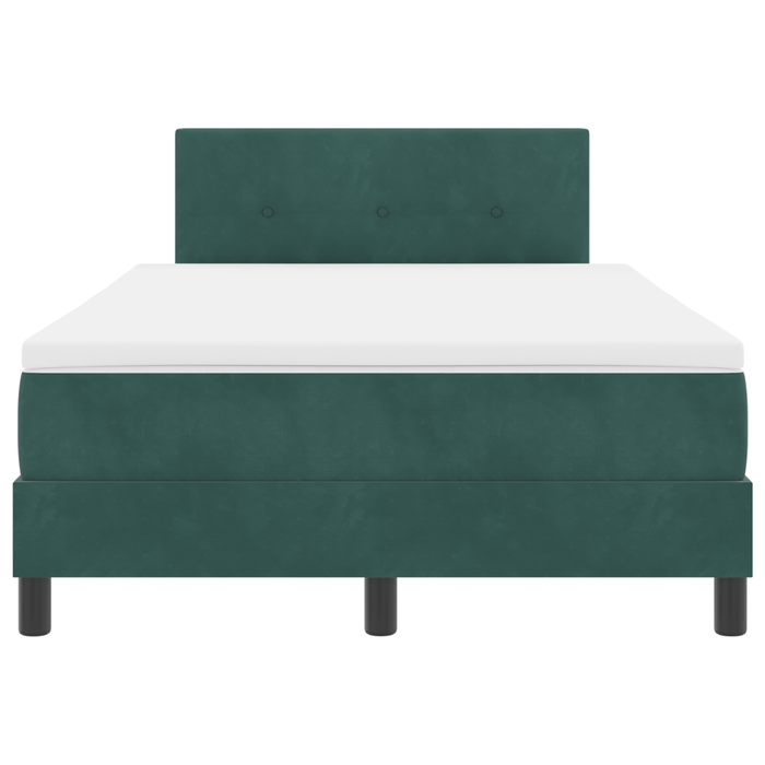 Pat box spring cu saltea, verde închis, dublu mic, catifea - WALTI WALTI