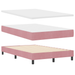 Pat box spring cu saltea, roz, dublu mic, catifea - WALTI WALTI