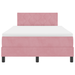 Pat box spring cu saltea, roz, dublu mic, catifea - WALTI WALTI