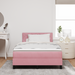 Pat box spring cu saltea, roz, dublu mic, catifea - WALTI WALTI
