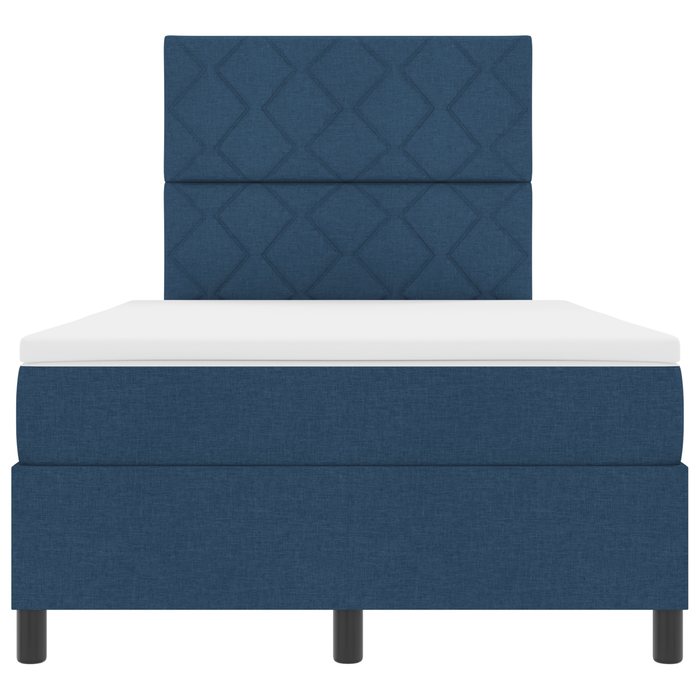 Pat Box Spring cu Saltea Albastră 120x200 cm Țesătură - WALTI WALTI