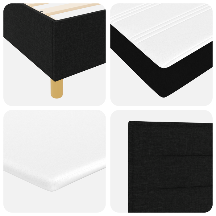Pat cu Somieră și Saltea Negru Dublu Mic Material - WALTI WALTI