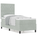 Pat box spring cu saltea, gri deschis, 80x200 cm, catifea - WALTI WALTI