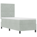 Pat box spring cu saltea, gri deschis, 80x200 cm, catifea - WALTI WALTI