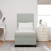 Pat box spring cu saltea, gri deschis, 80x200 cm, catifea - WALTI WALTI