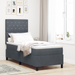 Pat box spring cu saltea, gri închis, 80x200 cm, catifea - WALTI WALTI