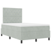 Pat box spring cu saltea, gri deschis, dublu mic, catifea - WALTI WALTI