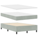 Pat box spring cu saltea, gri deschis, dublu mic, catifea - WALTI WALTI