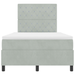 Pat box spring cu saltea, gri deschis, 120x200 cm, catifea - WALTI WALTI