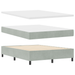 Pat box spring cu saltea, gri deschis, 140x190 cm, catifea - WALTI WALTI