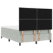 Pat box spring cu saltea, gri deschis, 140x190 cm, catifea - WALTI WALTI