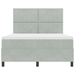 Pat box spring cu saltea, gri deschis, 140x190 cm, catifea - WALTI WALTI