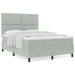 Pat box spring cu saltea, gri deschis, 140x200 cm, catifea - WALTI WALTI