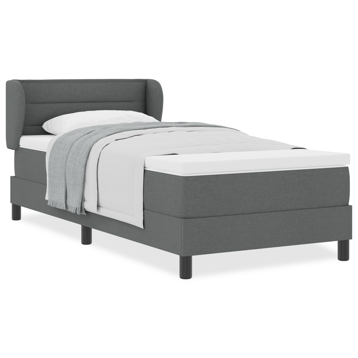 Pat box spring cu saltea, gri închis, 90x190 cm, textil - WALTI WALTI