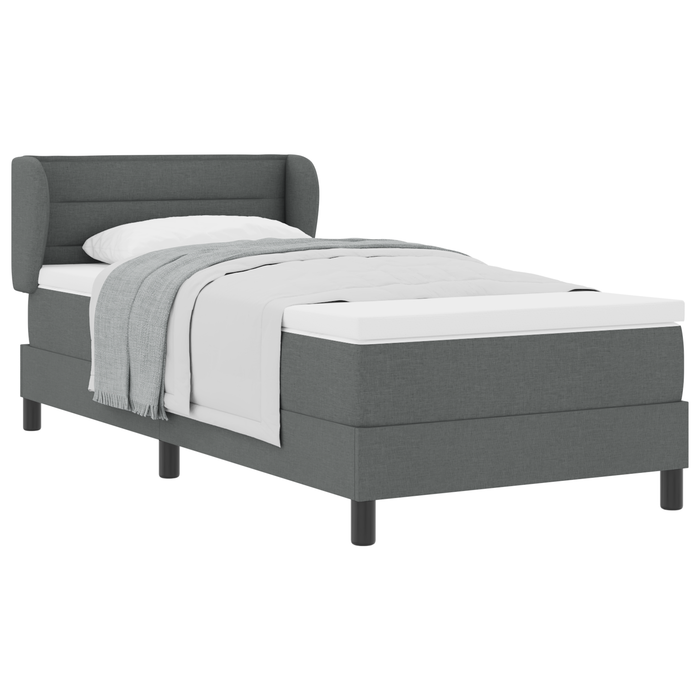 Pat box spring cu saltea, gri închis, 90x190 cm, textil - WALTI WALTI