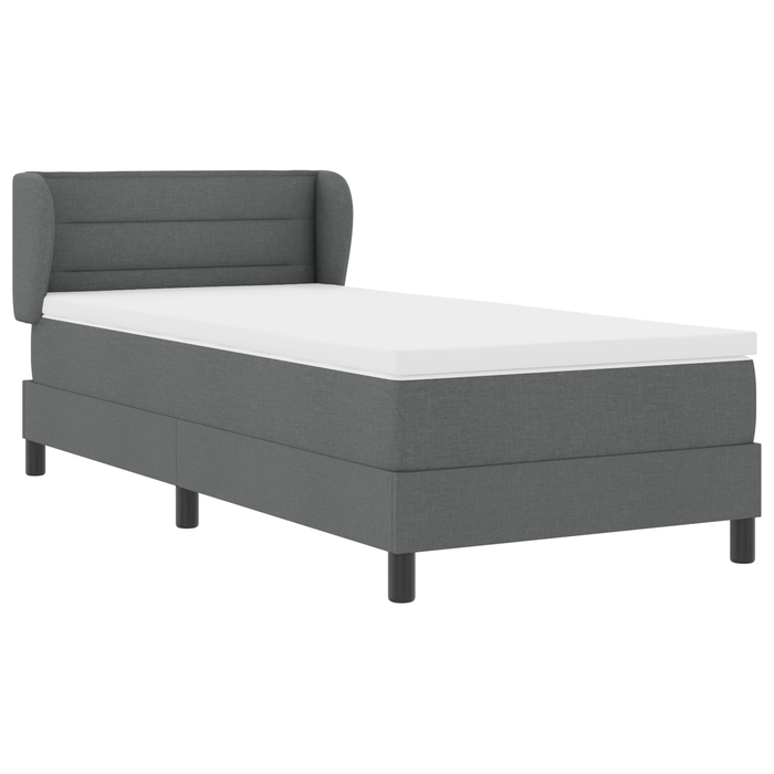 Pat box spring cu saltea, gri închis, 90x200 cm, textil - WALTI WALTI