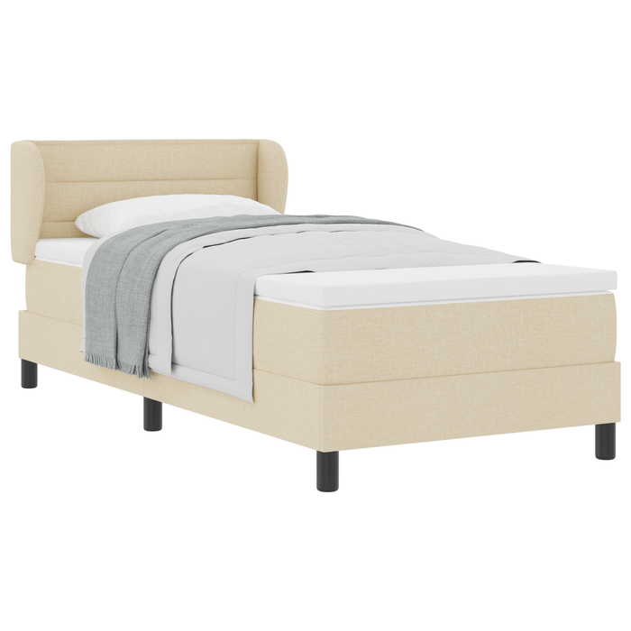 Pat box spring cu saltea, crem, 90x200 cm, textil - WALTI WALTI