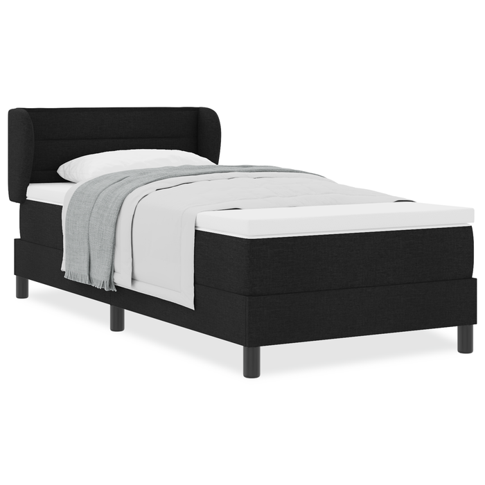 Pat box spring cu saltea, negru, 100x200 cm, textil - WALTI WALTI