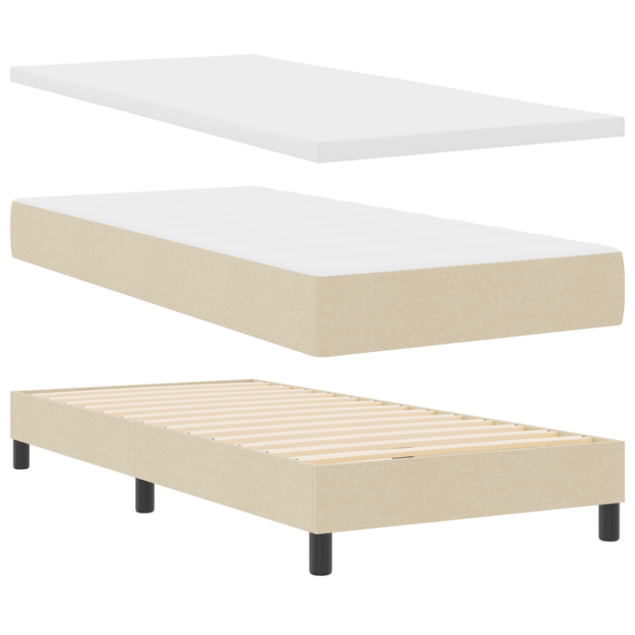 Pat Box Spring cu Saltea Crem 100x200 cm Tapiterie - WALTI WALTI