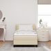Pat Box Spring cu Saltea Crem 100x200 cm Tapiterie - WALTI WALTI