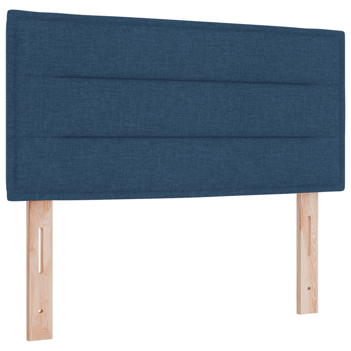 Patchwork Box Spring cu Saltea Albastră 100x200 cm din Țesătură - WALTI WALTI