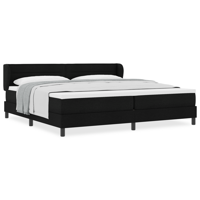 Cadru cu arcuri și saltea neagră 200x200 cm țesătură - WALTI WALTI
