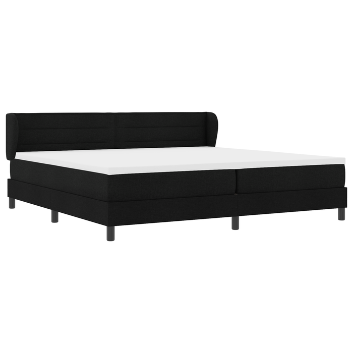 Cadru cu arcuri și saltea neagră 200x200 cm țesătură - WALTI WALTI