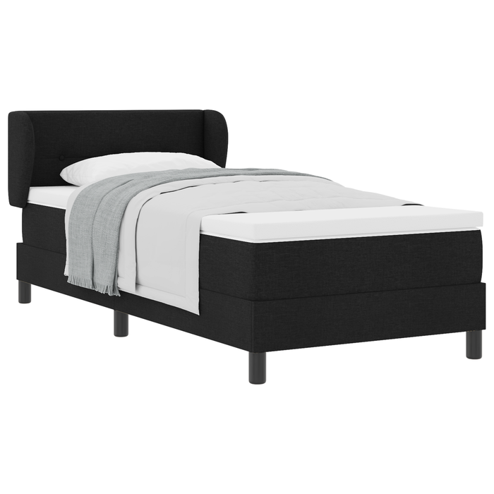 Pat Box Spring vidaXL cu Saltea Negru 90x200 cm Din Material Textil - WALTI WALTI