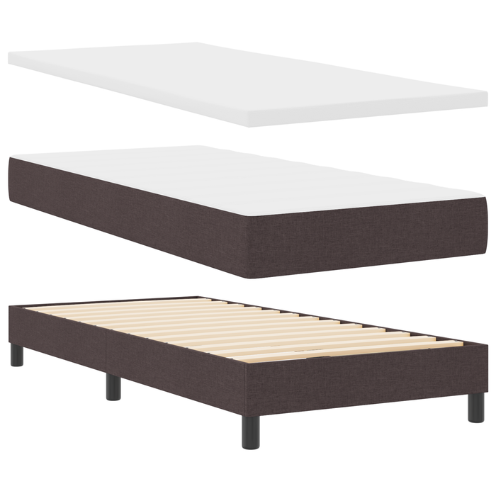 Pat box spring cu saltea, maro închis, 90x200 cm, textil - WALTI WALTI
