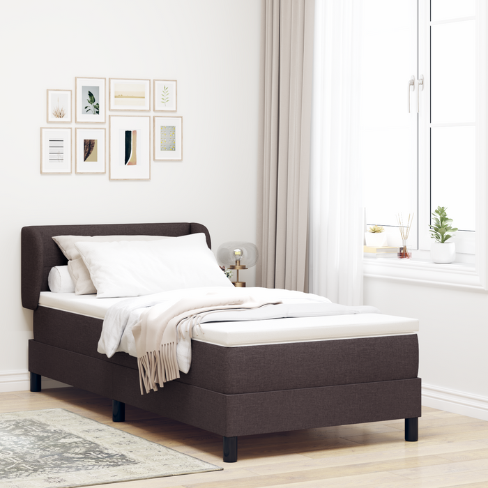 Pat box spring cu saltea, maro închis, 90x200 cm, textil - WALTI WALTI