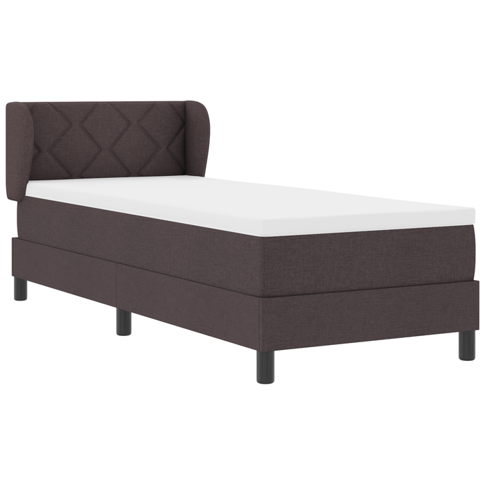 Pat box spring cu saltea, maro închis, 80x200 cm, textil - WALTI WALTI