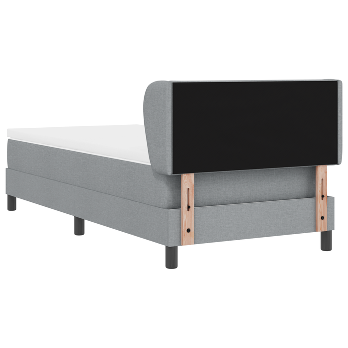 Pat box spring cu saltea, gri deschis, 90x190 cm, textil - WALTI WALTI