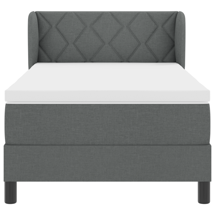 Pat cu saltea Box Spring vidaXL Gri închis 90x190 cm Fabric - WALTI WALTI