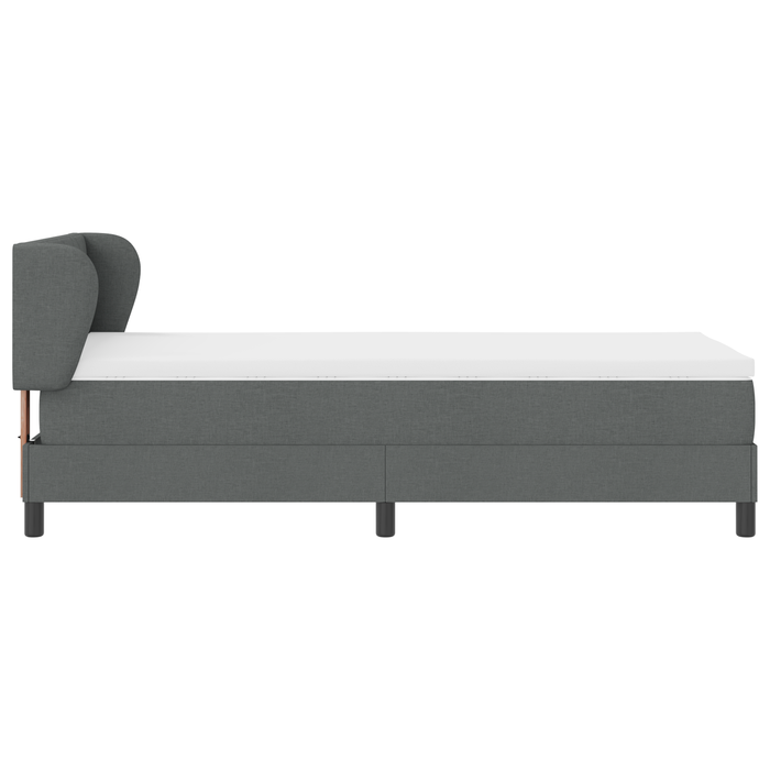 Pat cu saltea Box Spring vidaXL Gri închis 90x190 cm Fabric - WALTI WALTI
