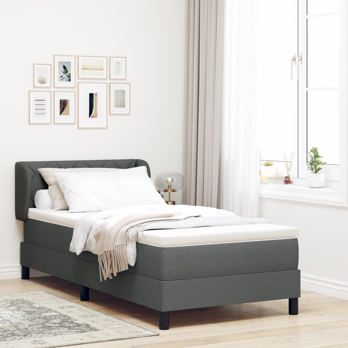 Pat cu saltea Box Spring vidaXL Gri închis 90x190 cm Fabric - WALTI WALTI
