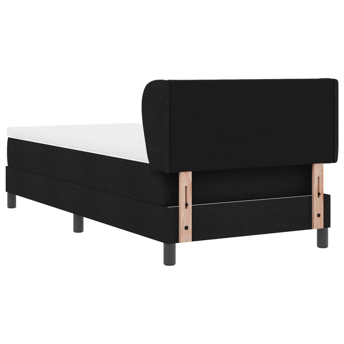Pat box spring cu saltea, negru, 90x200 cm, textil - WALTI WALTI